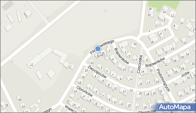 Ostrołęka, Filochowskiego-Sana Edwarda, płk., 24, mapa Ostrołęka