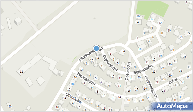 Ostrołęka, Filochowskiego-Sana Edwarda, płk., 28, mapa Ostrołęka