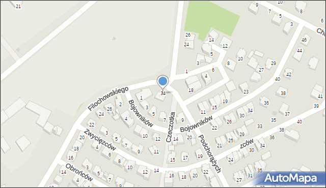 Ostrołęka, Filochowskiego-Sana Edwarda, płk., 34, mapa Ostrołęka