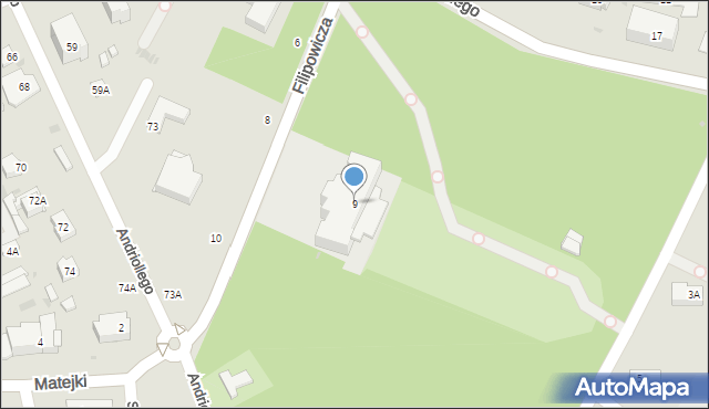 Otwock, Filipowicza Juliana, gen., 9, mapa Otwock