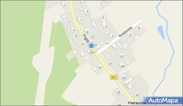 Pietraszów, Figla, 13, mapa Pietraszów