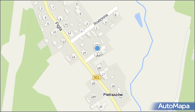 Pietraszów, Figla, 16A, mapa Pietraszów