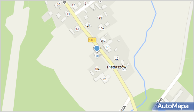 Pietraszów, Figla, 18, mapa Pietraszów