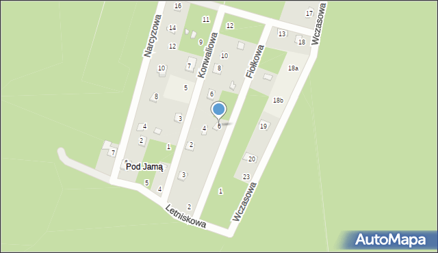 Pietrzaki, Fiołkowa, 6, mapa Pietrzaki