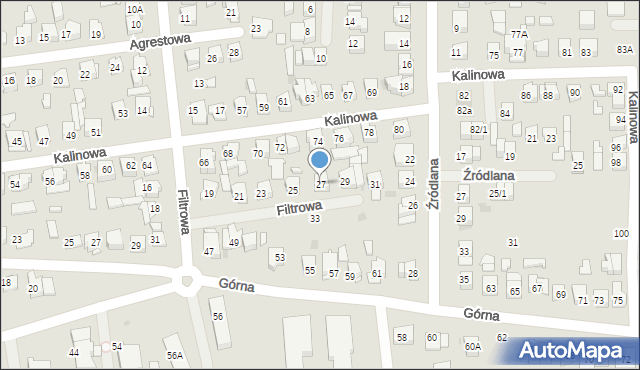 Płock, Filtrowa, 27, mapa Płock