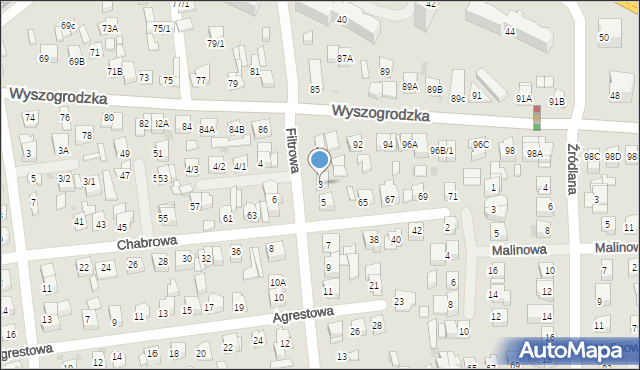 Płock, Filtrowa, 3, mapa Płock