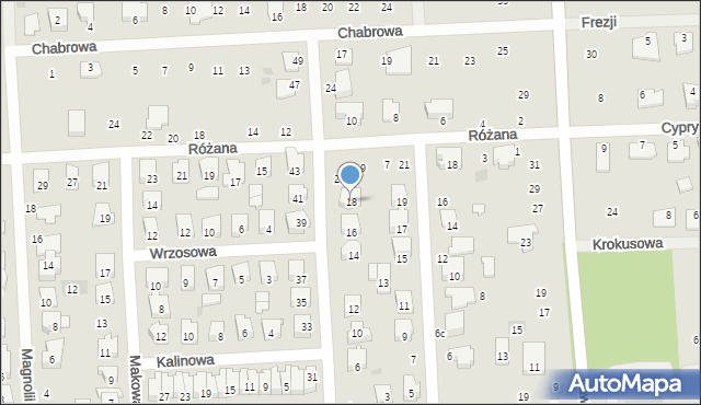 Płońsk, Fiołkowa, 18, mapa Płońsk