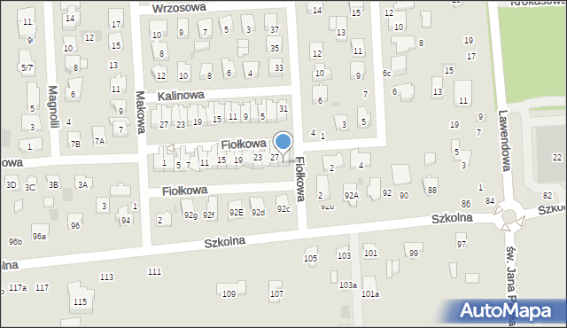 Płońsk, Fiołkowa, 29, mapa Płońsk