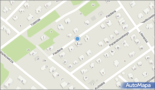 Poznań, Fiedlera Arkadego, 6, mapa Poznania