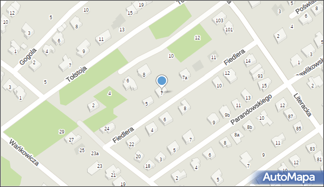 Poznań, Fiedlera Arkadego, 7, mapa Poznania
