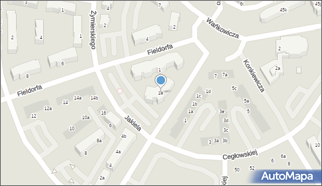 Poznań, Fieldorfa-Nila Augusta Emila, gen., 1a, mapa Poznania