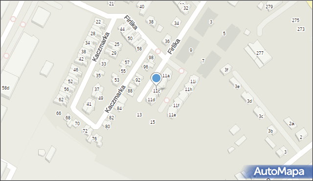 Poznań, Firlika Franciszka, 11c, mapa Poznania