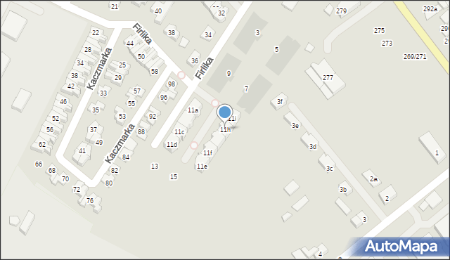 Poznań, Firlika Franciszka, 11h, mapa Poznania