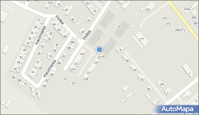 Poznań, Firlika Franciszka, 11i, mapa Poznania