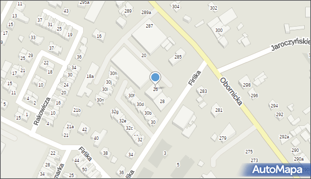 Poznań, Firlika Franciszka, 26, mapa Poznania