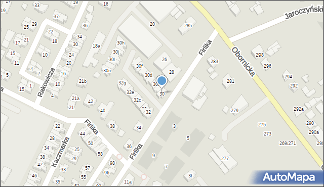 Poznań, Firlika Franciszka, 30, mapa Poznania