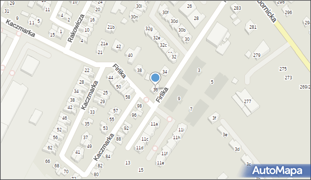 Poznań, Firlika Franciszka, 36, mapa Poznania