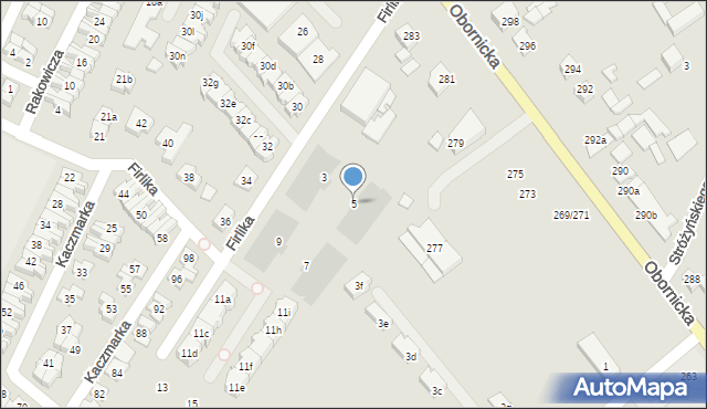 Poznań, Firlika Franciszka, 5, mapa Poznania