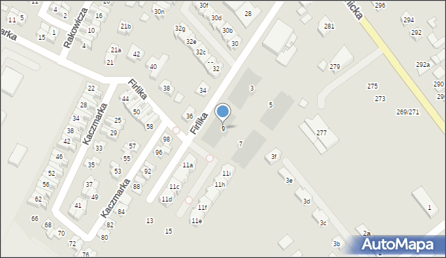 Poznań, Firlika Franciszka, 9, mapa Poznania
