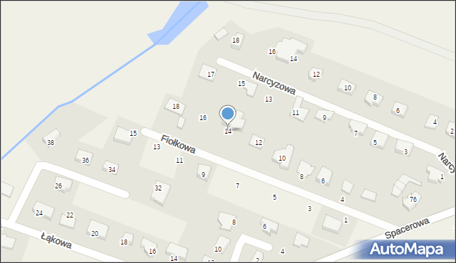 Przyjaźń, Fiołkowa, 14, mapa Przyjaźń