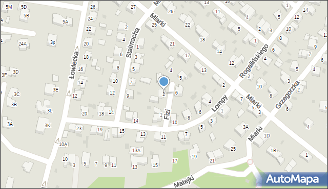 Pszczyna, Fizi Aleksandra, 2, mapa Pszczyny