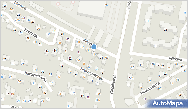 Puławy, Filtrowa, 56, mapa Puław