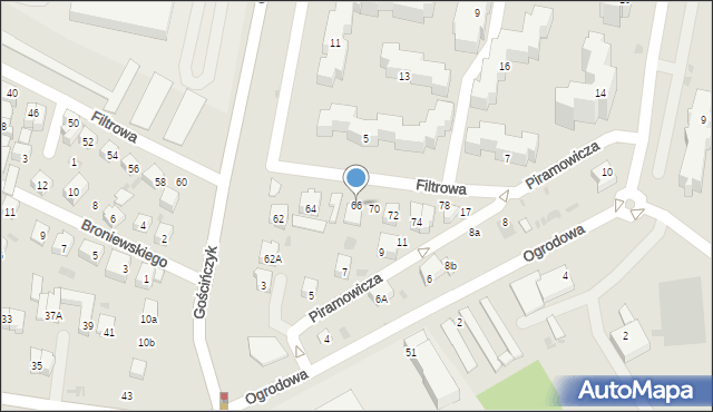 Puławy, Filtrowa, 66, mapa Puław