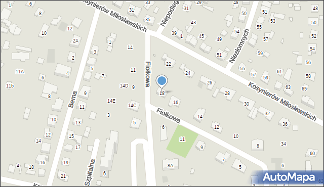 Puszczykowo, Fiołkowa, 18, mapa Puszczykowo