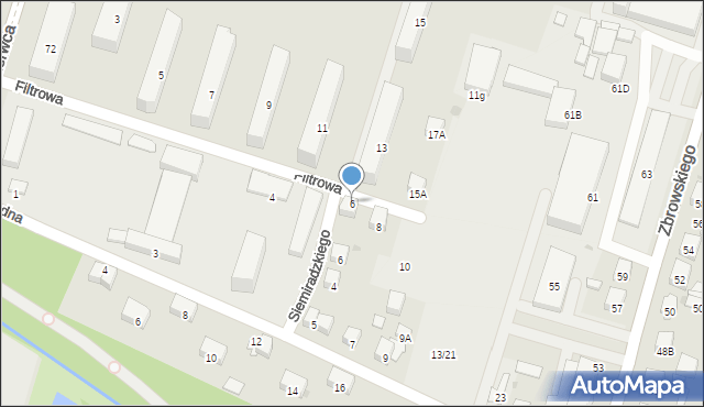 Radom, Filtrowa, 6, mapa Radomia