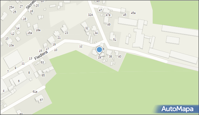 Rogalinek, Fiedlera, 14, mapa Rogalinek