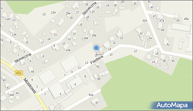 Rogalinek, Fiedlera, 15, mapa Rogalinek