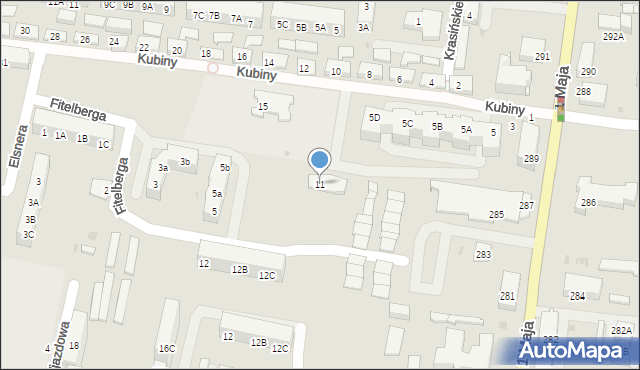 Ruda Śląska, Fitelberga Grzegorza, 11, mapa Rudy Śląskiej