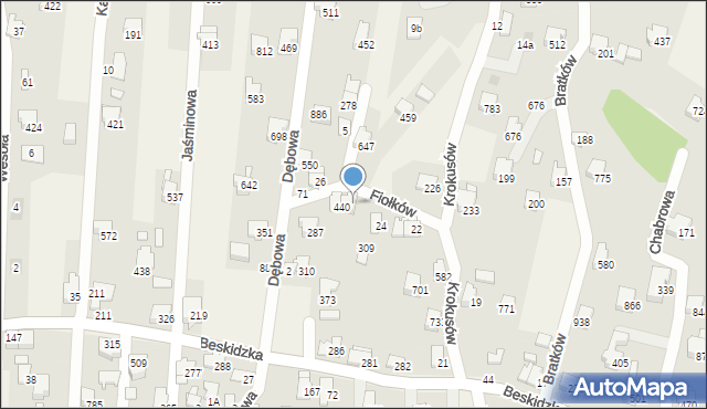 Rybarzowice, Fiołków, 749, mapa Rybarzowice