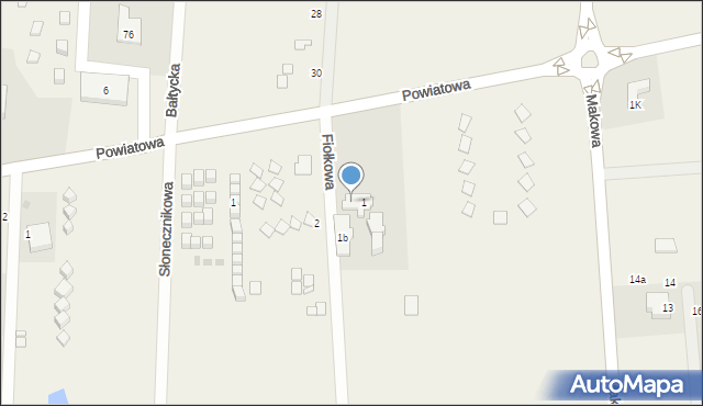 Sarbinowo, Fiołkowa, 1a, mapa Sarbinowo