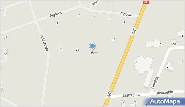 Słubice, Figowa, 15, mapa Słubice