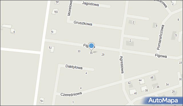 Słubice, Figowa, 31, mapa Słubice