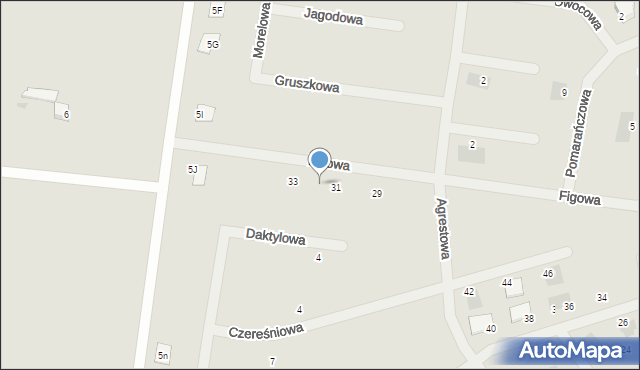 Słubice, Figowa, 31a, mapa Słubice