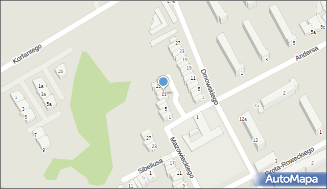 Słupsk, Fiedlera Arkadego, 11, mapa Słupska