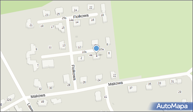 Słupsk, Fiołkowa, 4, mapa Słupska