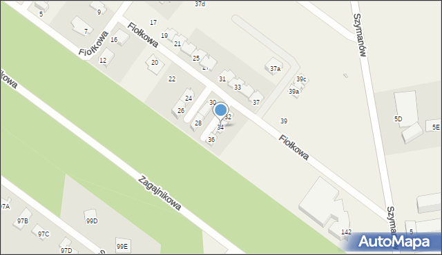 Solec, Fiołkowa, 34, mapa Solec