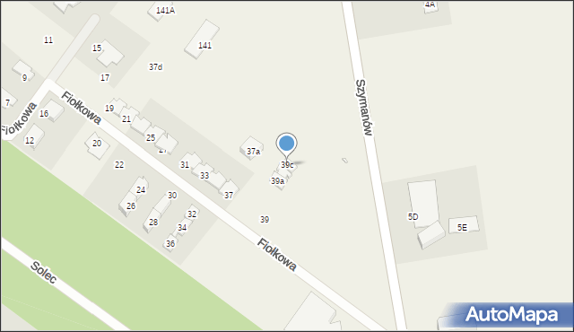 Solec, Fiołkowa, 39c, mapa Solec