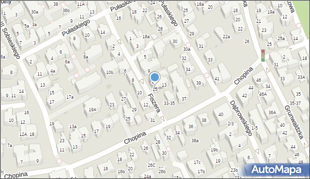 Sopot, Fiszera Stanisława, gen., 15, mapa Sopotu