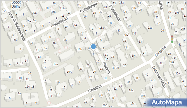Sopot, Fiszera Stanisława, gen., 8, mapa Sopotu