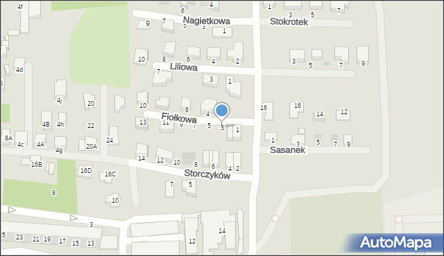 Sosnowiec, Fiołkowa, 3, mapa Sosnowca