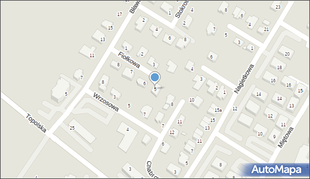 Środa Wielkopolska, Fiołkowa, 5, mapa Środa Wielkopolska