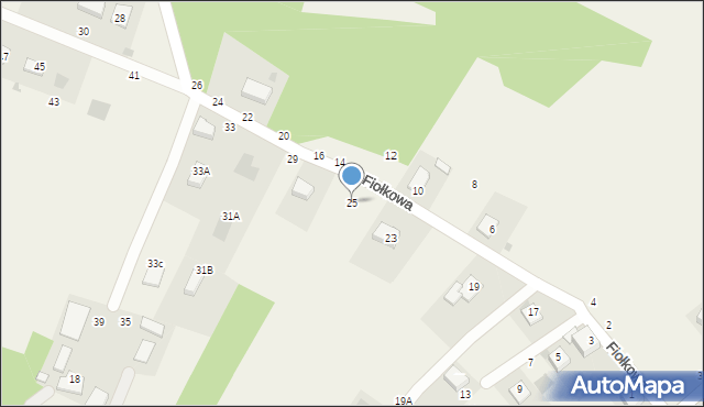 Sterkowiec, Fiołkowa, 25, mapa Sterkowiec