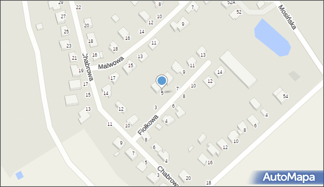 Stęszew, Fiołkowa, 5, mapa Stęszew