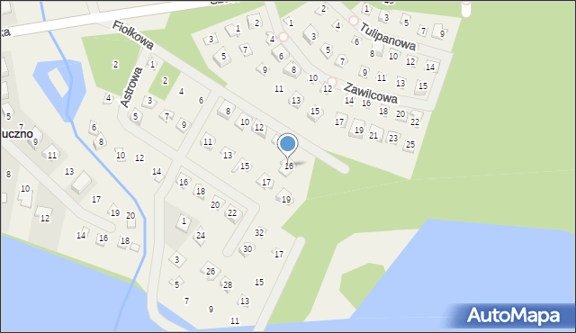 Stęszewko, Fiołkowa, 16, mapa Stęszewko