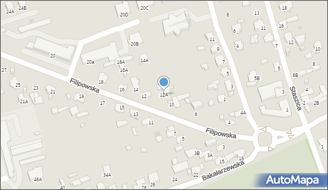 Suwałki, Filipowska, 12A, mapa Suwałk