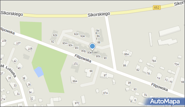 Suwałki, Filipowska, 90d, mapa Suwałk